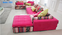 Sofá patchwork para apartamento