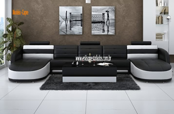 Um luxuoso sofá em sala linda - Estofamento Maravilhoso Sofá de Luxo
