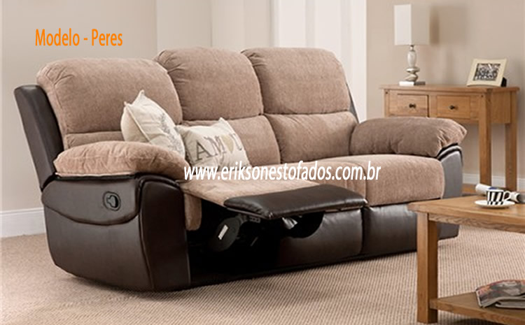 Sofá de 3 lugares com a função de enclinar para maior conforto sofá que reclina